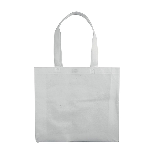 Heat-sealed 80 g/m2 non-woven fabric shopping bag with gusset and long handles 2