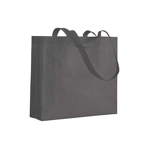 Heat-sealed 80 g/m2 non-woven fabric shopping bag with gusset and long handles 1