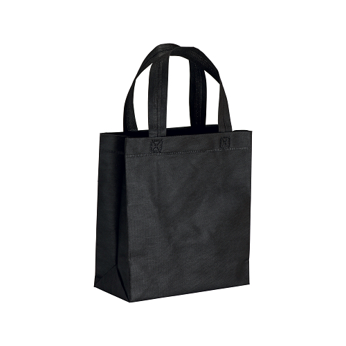 80 g/m2 non-woven fabric mini shopping bag with gusset and short handles 1