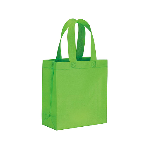 80 g/m2 non-woven fabric mini shopping bag with gusset and short handles 1