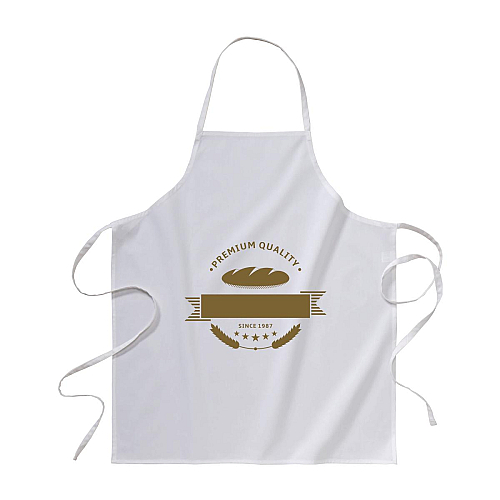 100% cotton (180 g/m2) long white cooking apron, 70 x 85cm 2