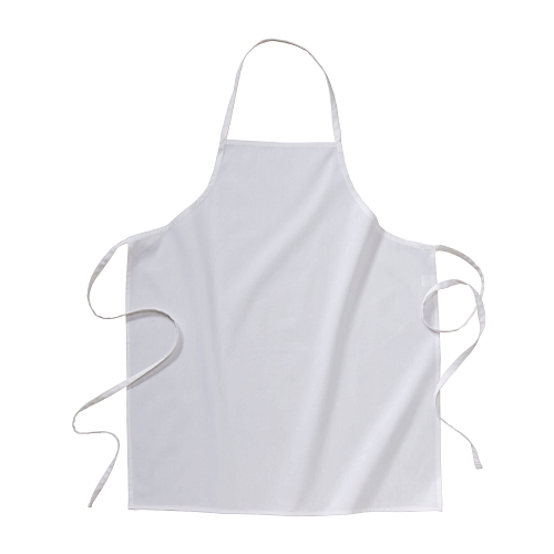100% cotton (180 g/m2) long white cooking apron, 70 x 85cm 1