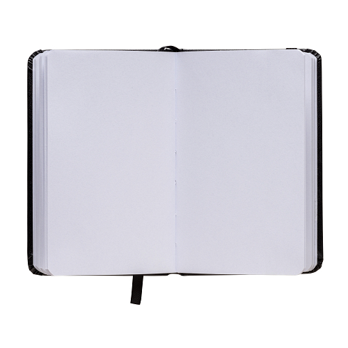 Pvc notebook with coloured elastic, blank sheets (80 pages), satin bookmark 2