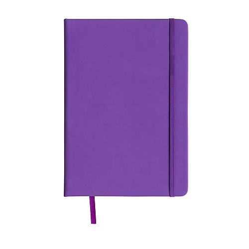 Pu notebook with coloured elastic, squared sheets (80 pages), satin bookmark 1