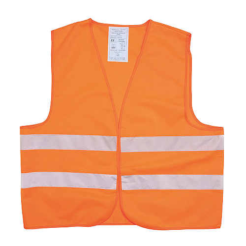 High-visibility fluorescent polyester vest with reflective strips (en iso 20471). one size 1