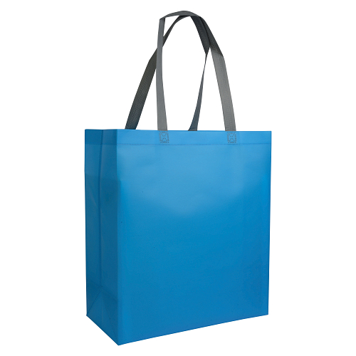 Laminated, heat-sealed 100 g/m2 non-woven fabric shopping bag with gusset and long handles 3
