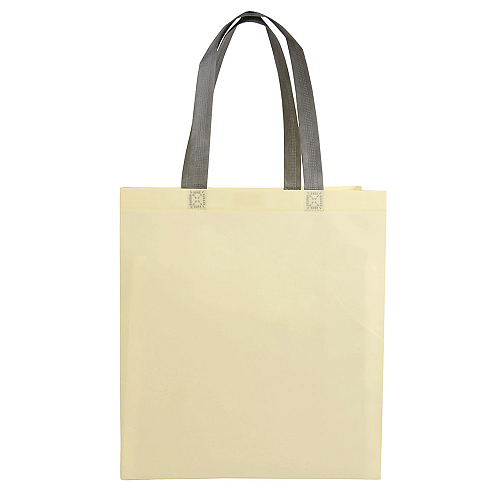 Laminated, heat-sealed 100 g/m2 non-woven fabric shopping bag with gusset and long handles 2