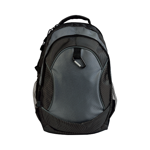 1680d polyester 4-pocket backpack (two mesh side pockets) with snap hook 2