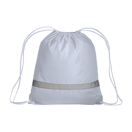 210t polyester backpack with reflective strip, drawstring closure and reinforced corners 2