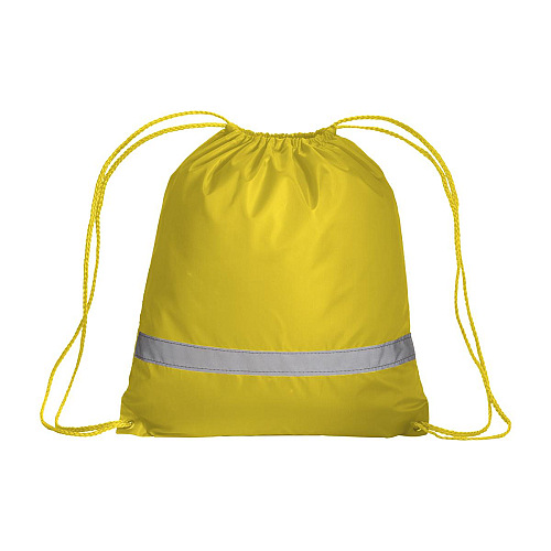 210t polyester backpack with reflective strip, drawstring closure and reinforced corners 2