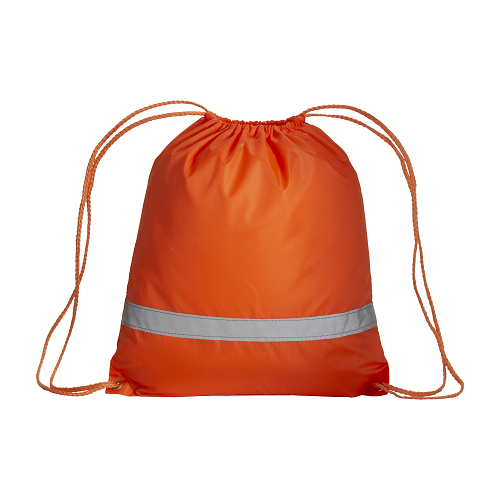 210t polyester backpack with reflective strip, drawstring closure and reinforced corners 2