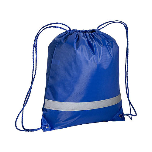 210t polyester backpack with reflective strip, drawstring closure and reinforced corners 1