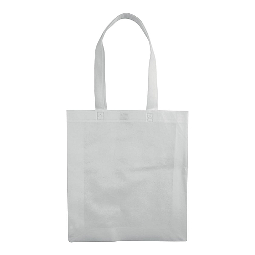 Heat-sealed 80 g/m2 non-woven fabric shopping bag with gusset and long handles 2