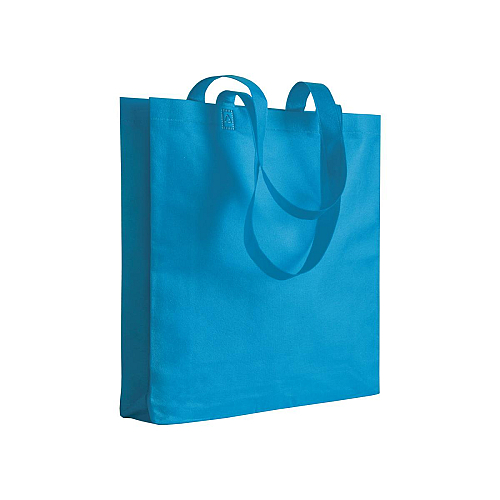 Heat-sealed 80 g/m2 non-woven fabric shopping bag with gusset and long handles 1