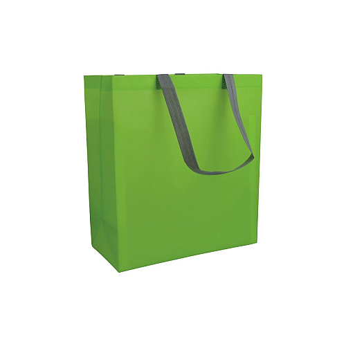 Laminated, heat-sealed 100 g/m2 non-woven fabric shopping bag with gusset 1