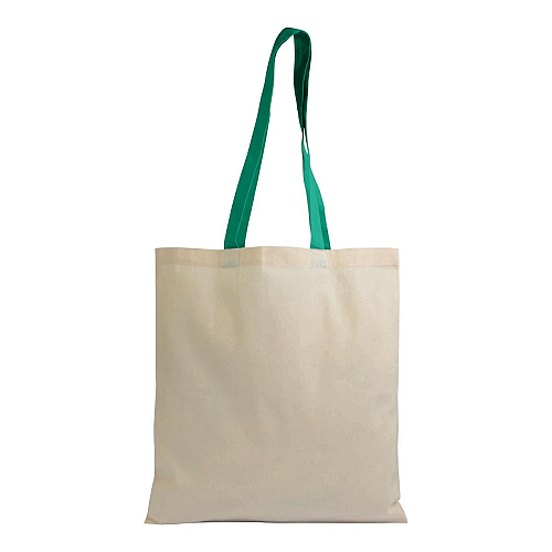 135 g/m2 natural cotton shopping bag with coloured long handles 2