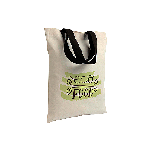 135 g/m2 natural cotton mini shopping bag with coloured short handles 4