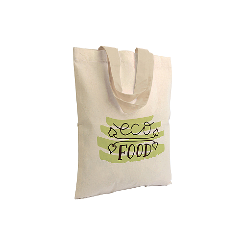 135 g/m2 natural cotton mini shopping bag with coloured short handles 4