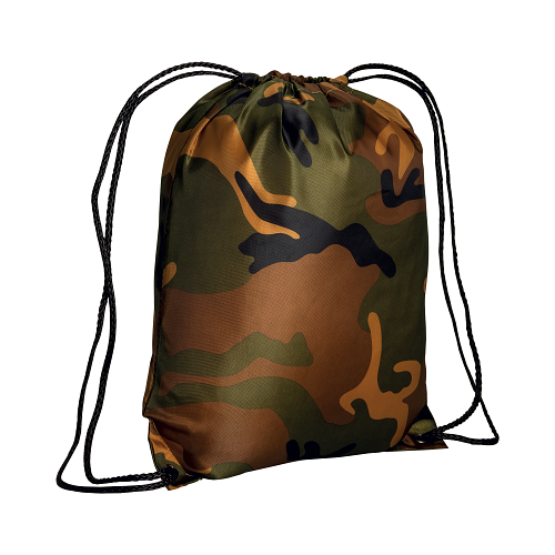 210t polyester camouflage backpack with drawstring closure and reinforced corners 1