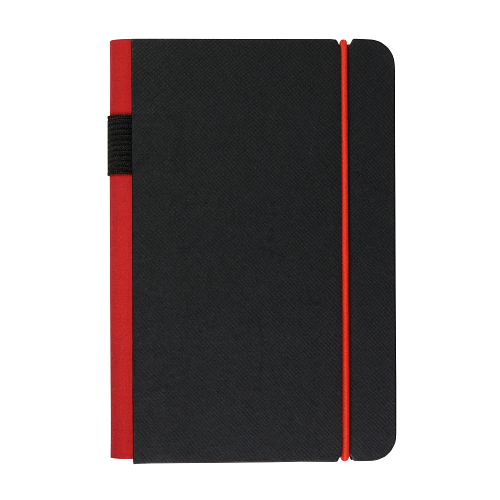Cardboard notebook with coloured elastic, ruled sheets (100 pages) and inside pocket 1