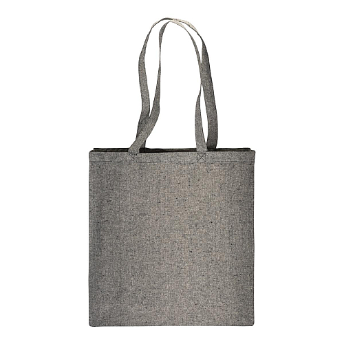 150 g/m2 recycled cotton shopping bag, melange effect, long handles and gusset 2