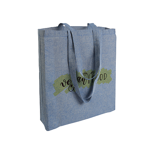 150 g/m2 recycled cotton shopping bag, melange effect, long handles and gusset 4