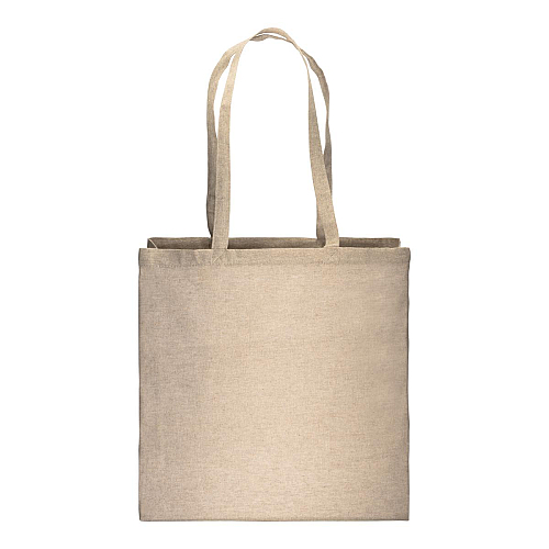 150 g/m2 recycled cotton shopping bag, melange effect, long handles and gusset 2