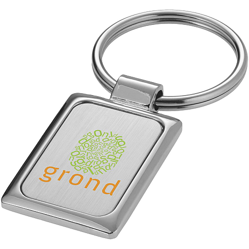 Sergio rectangular metal keychain 2