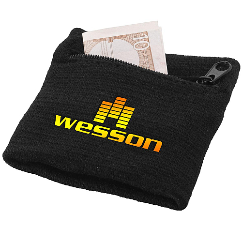 Brisky performance wristband with zippered pocket 2