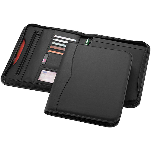 Ebony A4 zippered portfolio 1