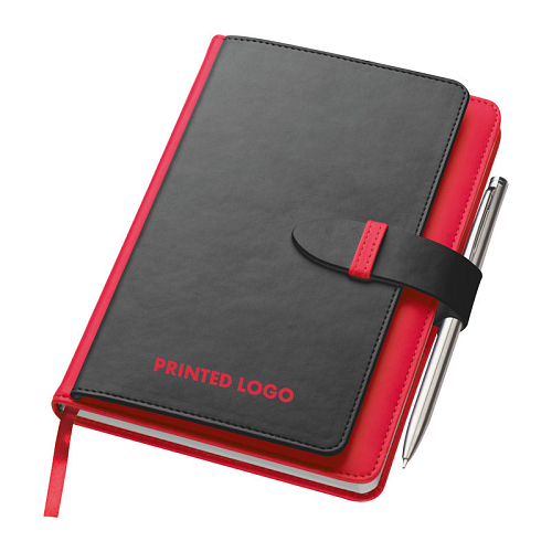 Notebook with business card 3
