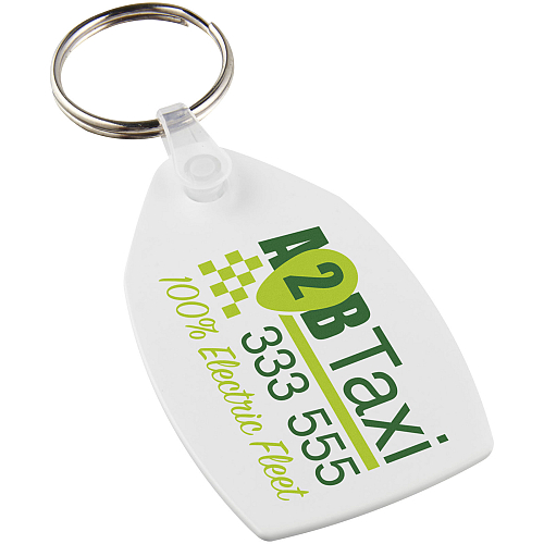 Tait rectangular-shaped recycled keychain 1