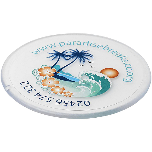 Renzo round plastic coaster 1