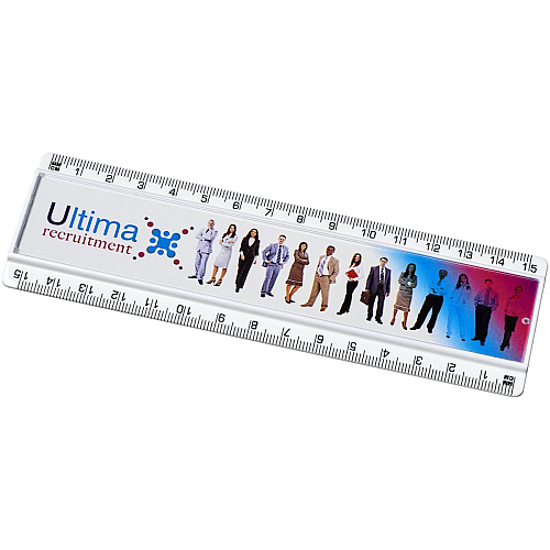 Ellison 15 cm plastic ruler with paper insert 1