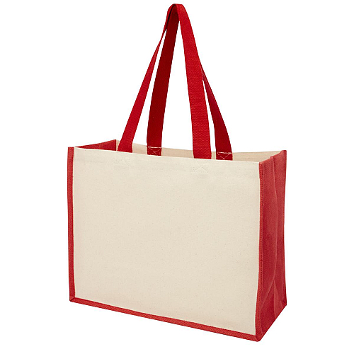 Varai 320 g/m² canvas and jute shopping tote bag 23L 1