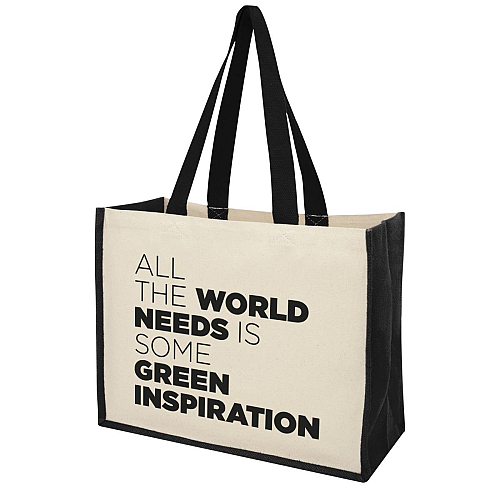 Varai 320 g/m² canvas and jute shopping tote bag 23L 2