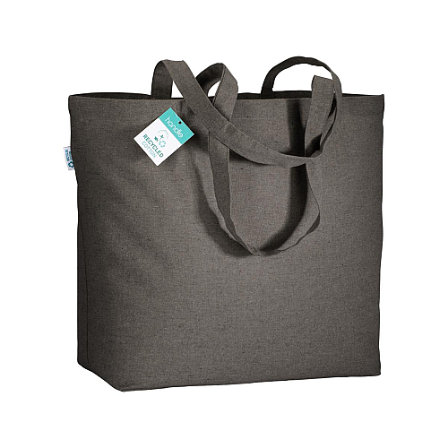 190 g/m2 recycled cotton shopping bag with long handles and gusset 1