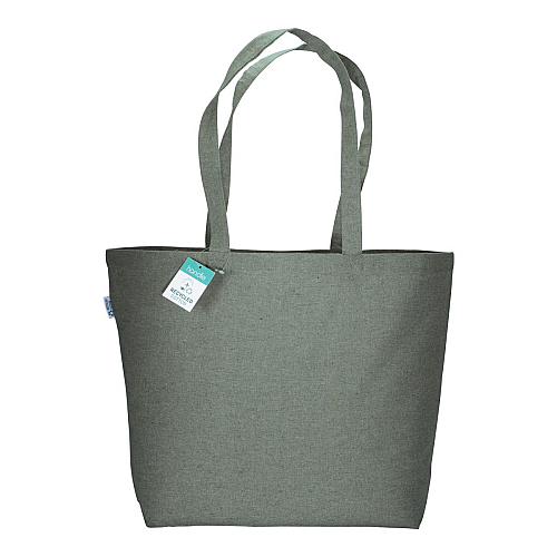 190 g/m2 recycled cotton shopping bag with long handles and gusset 2