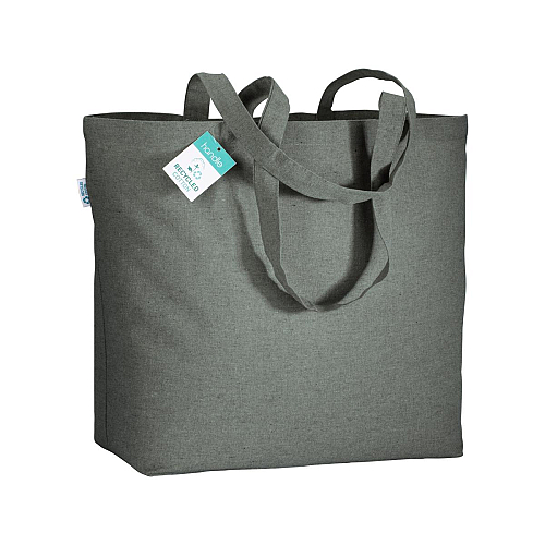 190 g/m2 recycled cotton shopping bag with long handles and gusset 1