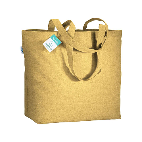190 g/m2 recycled cotton shopping bag with long handles and gusset 1