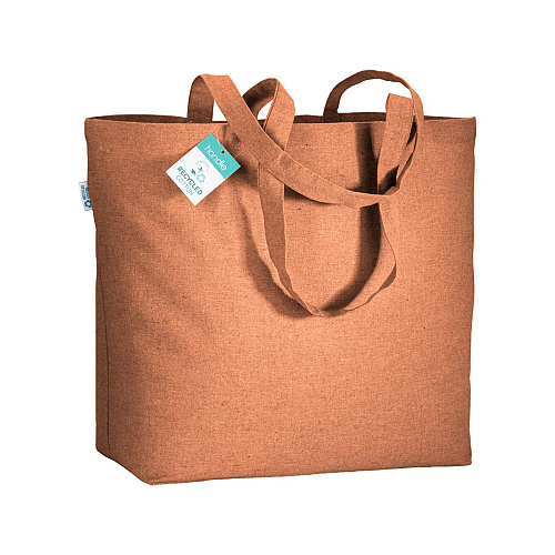 190 g/m2 recycled cotton shopping bag with long handles and gusset 1