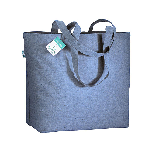 190 g/m2 recycled cotton shopping bag with long handles and gusset 1