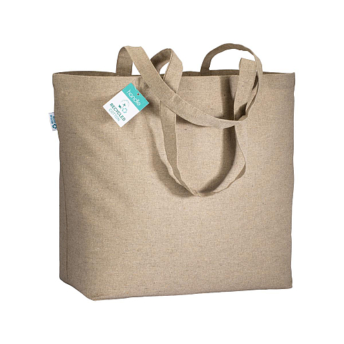 190 g/m2 recycled cotton shopping bag with long handles and gusset 1