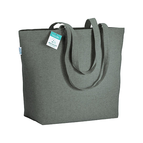 280g/m2 recycled cotton shopping bag, long handles and gusset 1