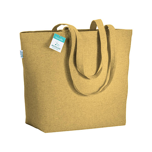 280g/m2 recycled cotton shopping bag, long handles and gusset 1