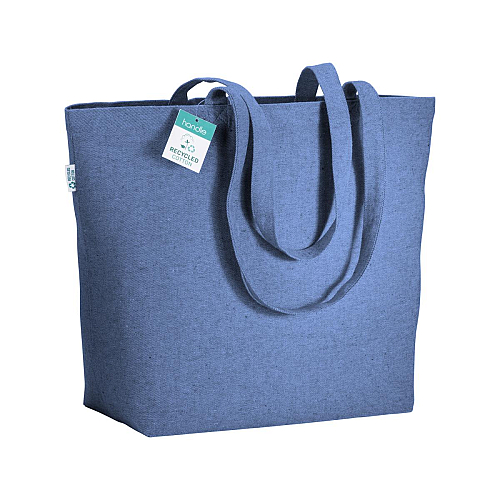 280g/m2 recycled cotton shopping bag, long handles and gusset 1