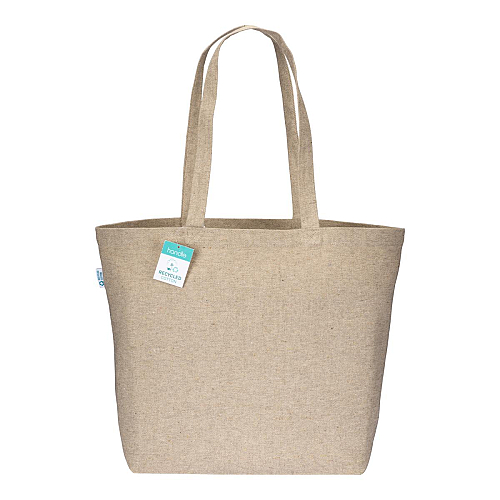 280g/m2 recycled cotton shopping bag, long handles and gusset 2