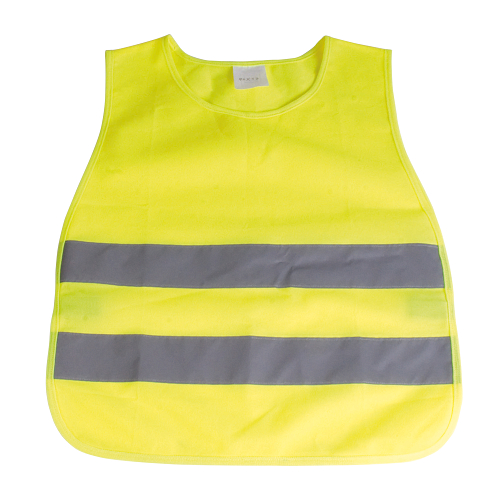 High-visibility fluorescent polyester vest with reflective strips for kids 1