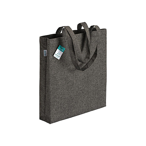 190 g/m2 recycled cotton shopping bag, long handles and gusset 1