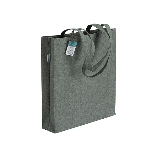 190 g/m2 recycled cotton shopping bag, long handles and gusset 1